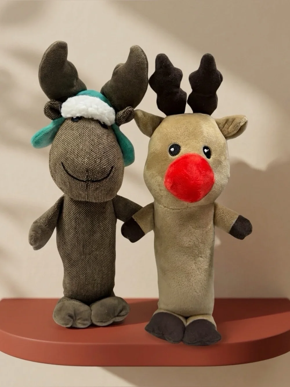 2 Leaps & Bounds Polar Pal Plush Moose Deer 12” Dog Toy